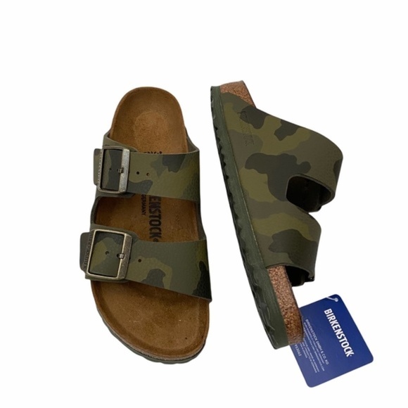 Birkenstock Two Strap Arizona Desert Soil Khaki Camo Sandals Sz 4 Men's - Picture 4 of 12